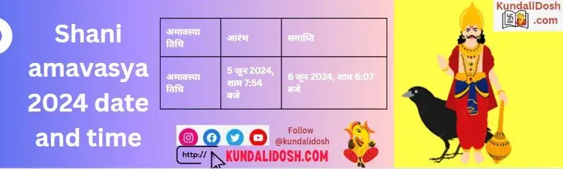 Shani amavasya 2024 date and time