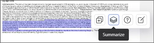 HiPDF AI PDF Reader interface showing summarize and translate tools