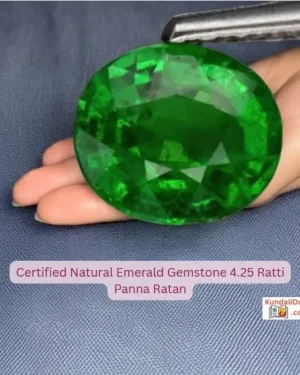 Certified Natural Emerald Gemstone 4.25 Ratti Panna Ratan for Intelligence Career Growth