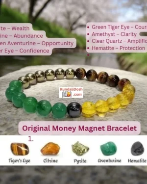 Money Magnet Bracelet Natural Crystal Pyrite Green Aventurin Citrine Amethyst- Tiger Eye